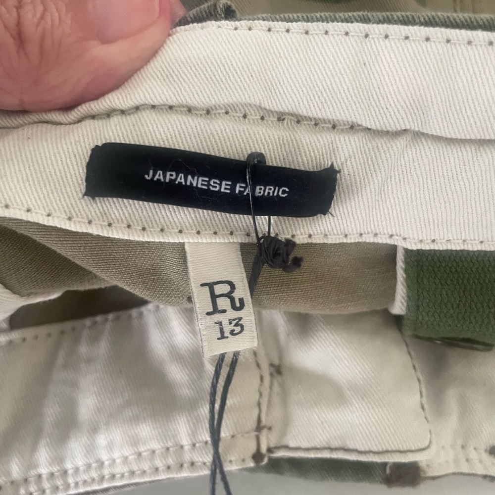 R13 Camouflage Cargo Pants in Olive and Khaki - Picture 5 of 9